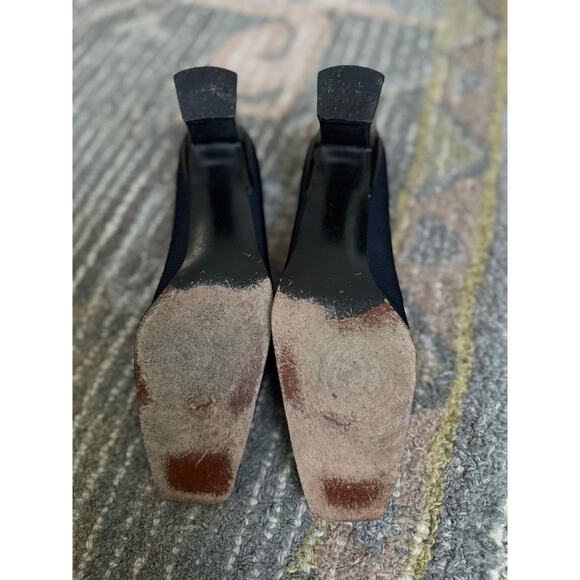 Stuart Weitzman Black Square Toe Block Heel Pumps 7.5 Narrow Vintage - Picture 7 of 7